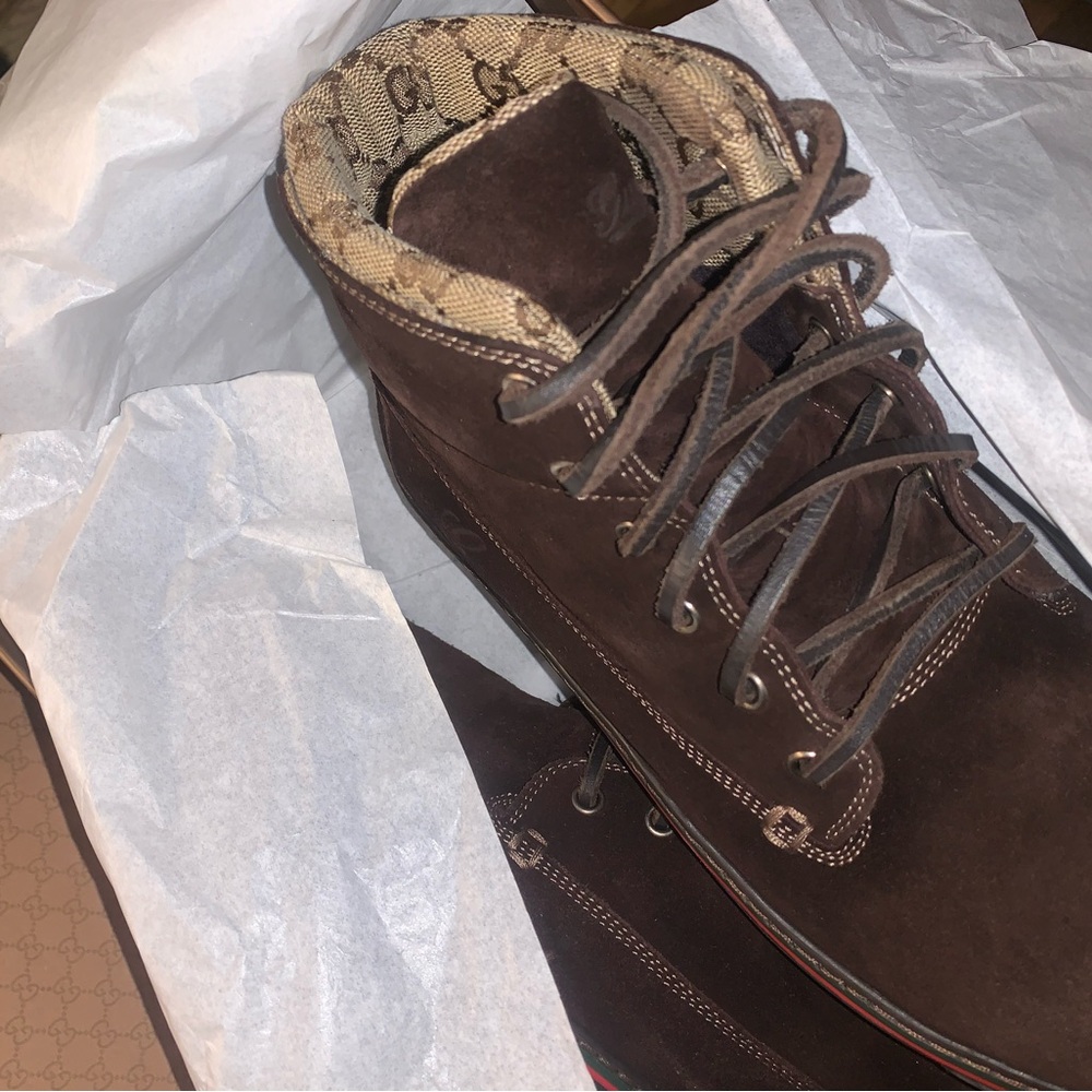 Gucci Men's Brown Suede Boots - Picture 1 of 4